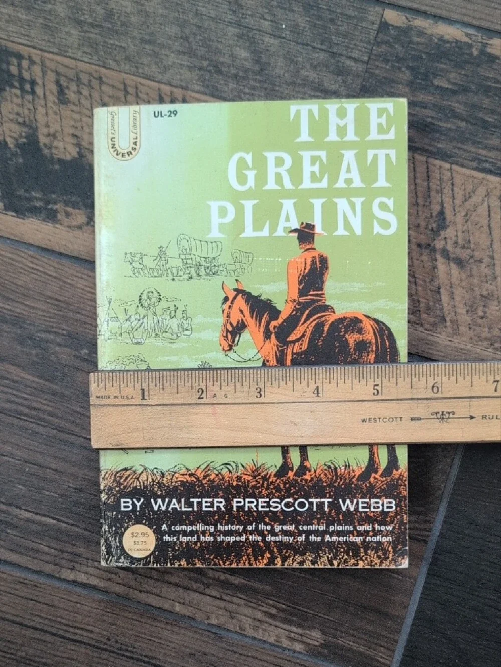 Rare 1931 The Great Plains by Walter Prescott Webb Vintage Cowboy Art Cover
